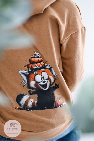 Bügelbild - H25 - " Fuchs mit Kürbishut "