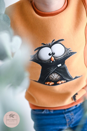 Bügelbild - H21 - " Eule mit Umhang offen  "