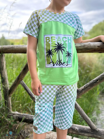Patch / Aufnäher  - Beach Vibes #grün Töne - Rechteck