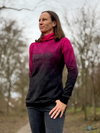 Panel Grunge Verlauf - #dunkelgrau/pink - Bio French Terry