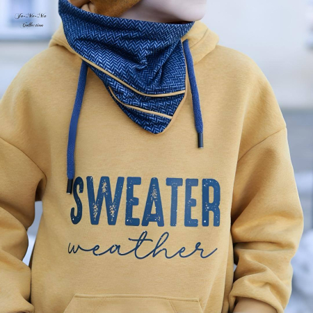 Bügelbild -  " SWEATER weather #blau Konfetti "