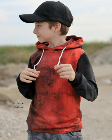 DENIM  - #dunkelgrau/rot - Bio French Terry