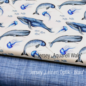 Baumwoll Jersey - Aquarell Wale -