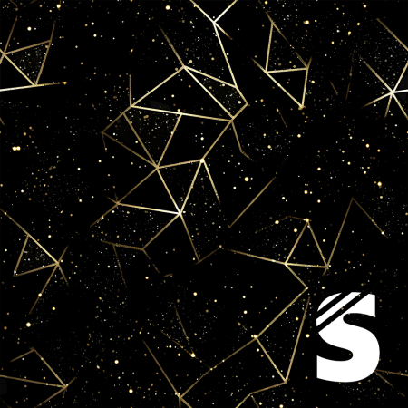 B WARE - Geometric #schwarz/gold - Bio French Terry