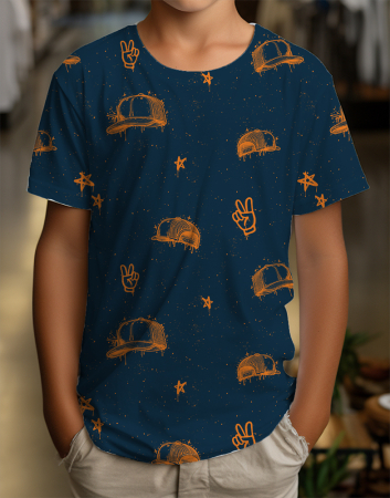 Cool Caps - #dunkelblau/orange  -  Bio Jersey