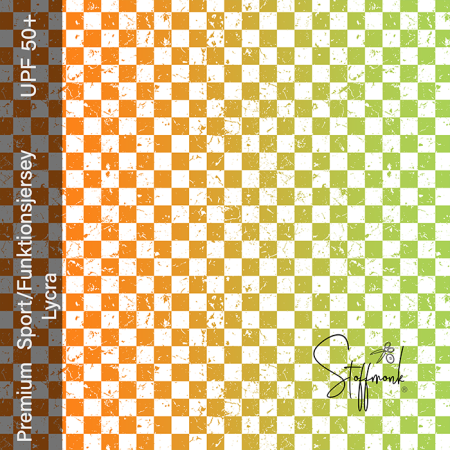 Premium Bade/Sport Funktionsjersey Lycra -  " Karoverlauf - orange/grün "
