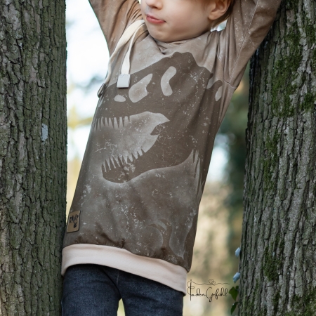 Ep - EINZEL Panel - " BEIGE/BRAUN - T-Rex groß " - Bio Jersey