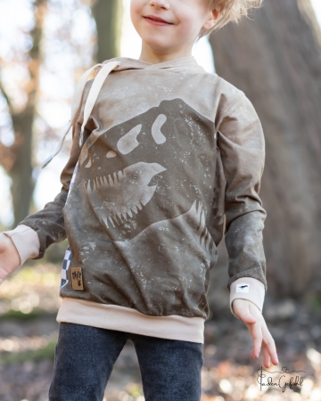 Ep - EINZEL Panel - " BEIGE/BRAUN - T-Rex groß " - Bio Jersey