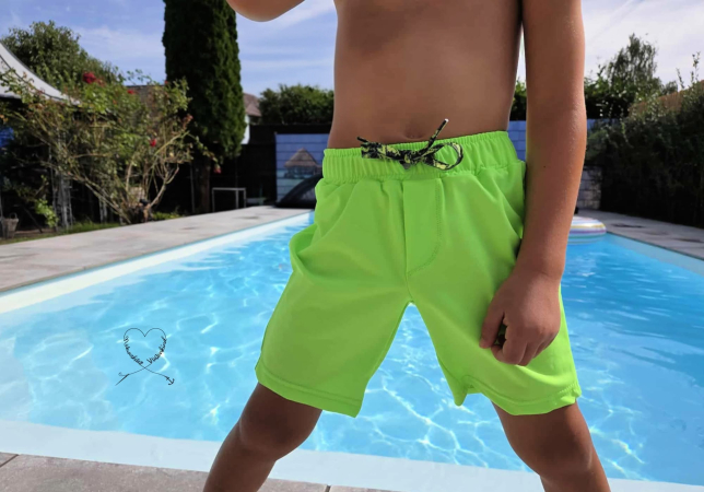 Bade/Sport Funktionsjersey - UV-Schutzstoff UPF 50+ " # Fluor Green " Neon Grün