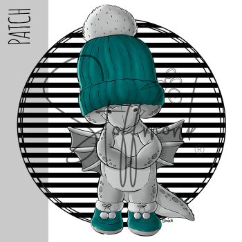 Patch / Aufnäher  - Winterdrache - Petrol