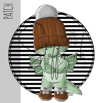 Patch / Aufnäher  - Winterdrache - Braun