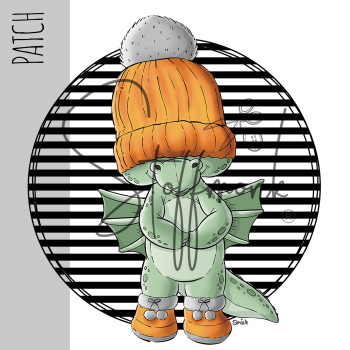 Patch / Aufnäher  - Winterdrache - Orange