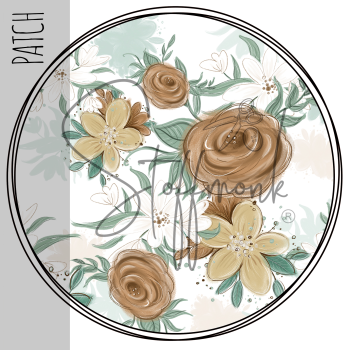 Patch / Aufnäher  - Aquarell Blumen 131 - Größe wählbar -