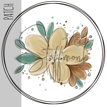 Patch / Aufnäher  - Aquarell Blume einzeln 148 - Größe wählbar -