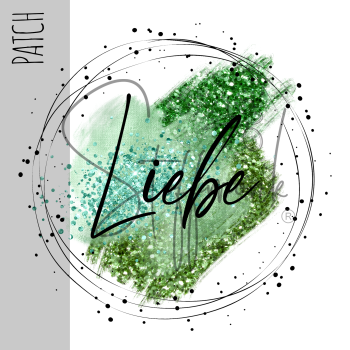 Patch / Aufnäher  - Liebe Glitter grün - Größe wählbar -