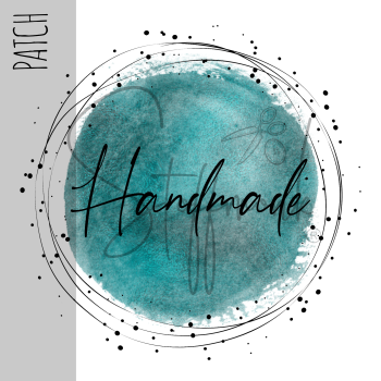 Patch / Aufnäher  - Handmade Kreis Aquarell petrol - Größe wählbar -