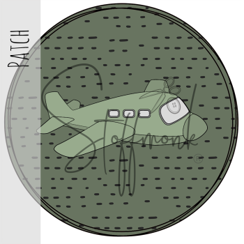 Patch / Aufnäher  - Flugzeug - Armygrün
