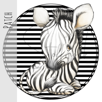 Patch / Aufnäher  - Streifen schwarz weiß - Zebra