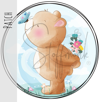 Patch / Aufnäher  - Bär + Schmetterling