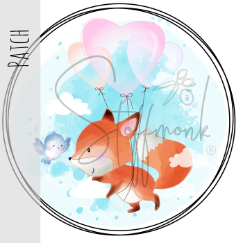 Patch / Aufnäher  - Fuchs Herzluftballon