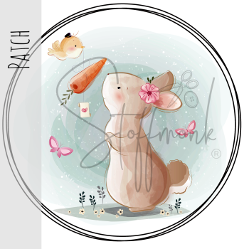 Patch / Aufnäher  - Hase + Karotte