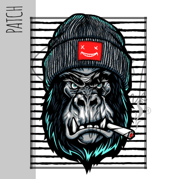Patch / Aufnäher  - Gorilla Streifen - Hochkant