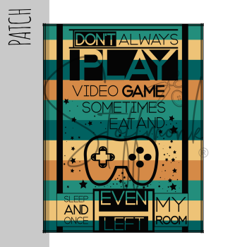 Patch / Aufnäher  - Gamer Blockstreifen - Hochkant