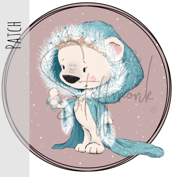 Patch / Aufnäher  - Winterqueen - Rosa Hintergrund