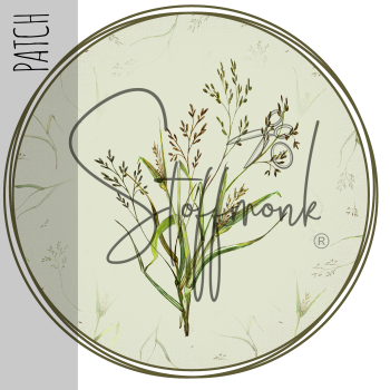 Patch / Aufnäher - Gräser (Hintergrund Oliv)  - Größe wählbar -