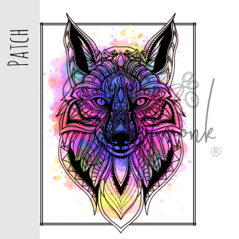 Patch / Aufnäher  - Fox Geometrik - Pink - Hochkant