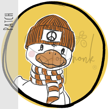 Patch / Aufnäher  - "Winterblümchen" - Kopf -  Gelb