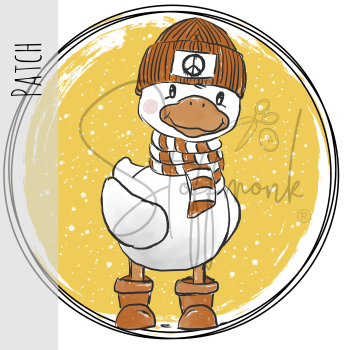 Patch / Aufnäher  - "Winterblümchen" - stehend -  Gelb