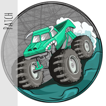 Patch / Aufnäher  - Monstertruck Hörner - Mint
