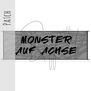 Patch / Aufnäher  - Monstertruck Hintergrund - "MONSTER AUF ACHSE"