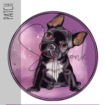 Patch / Aufnäher  - "Hund" auf Lila