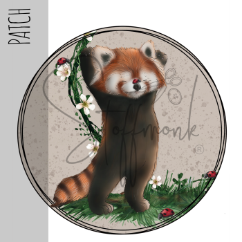 Patch / Aufnäher  - "Roter Panda" beige