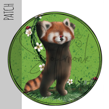 Patch / Aufnäher  - "Roter Panda" grün