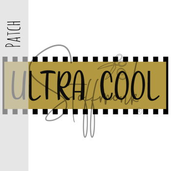 Patch / Aufnäher  -  "ULRTA COOL" - Streifen schwarz weiß