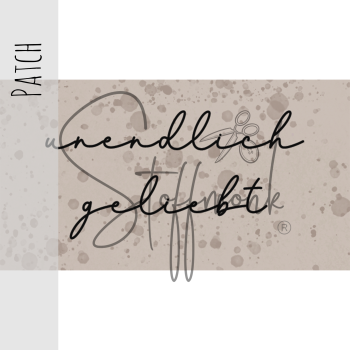 Patch / Aufnäher  - "unendlich geliebt" - Taupe hell