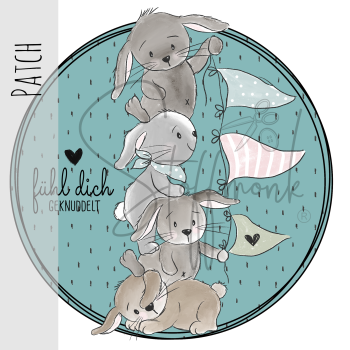 Patch / Aufnäher  - "Hasenbande" - Blau