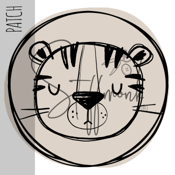 Patch / Aufnäher  - "Tiger" - Button Creme