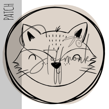Patch / Aufnäher  - "Fuchs" - Button Creme