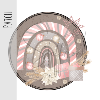 Patch / Aufnäher  - Winter Regenbogen