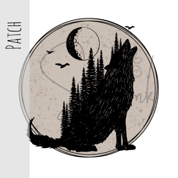 Patch / Aufnäher  - Moonlight Wolf