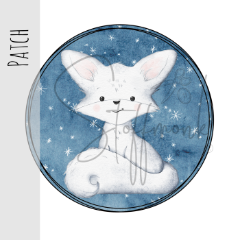 Patch / Aufnäher  - Winter Fuchs weiß