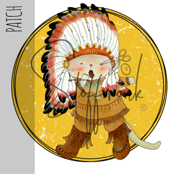 Patch / Aufnäher  - Indianer - Gelb