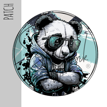 Patch / Aufnäher  - Cool Panda - Painted