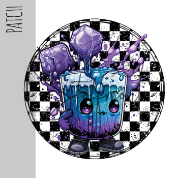 Patch / Aufnäher  - Cool Glas - Karo