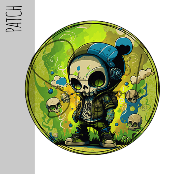 Patch / Aufnäher  - Garffiti Skull Boy - Grün