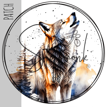 Patch / Aufnäher  - "Wolf" - Rund